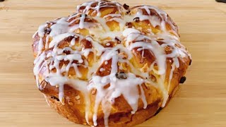 Brioche Bread with raisins almonds perfect with lemon glaze#briochebread