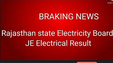 RVUNL JE ELECTRICAL RESULT UPDATE