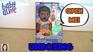 Baby Alive Snackin Luke African American Unboxing & Name Reveal