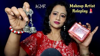 Indian Makeup Artist Roleplay ASMR 💄 Doing Your Party Makeup & Hair for a Glam Look| Dearly ASMR