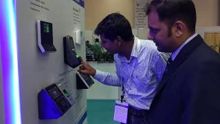 Visitors exploring advanced Finger Vein sensor system presented by eSSL at SAFE 2017 screenshot 3