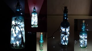 DIY-Lamp Shade Home Decorating Ideas with Glitter \& Glass Bottle