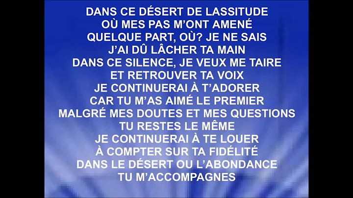 JE CONTINUERAI - David Durham