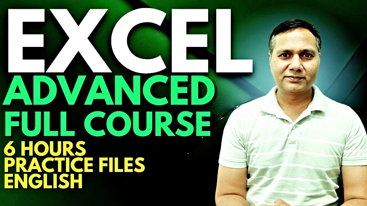 Excel Basic to Advance Complete Course in ENGLISH | 6 Hours Full Course ...