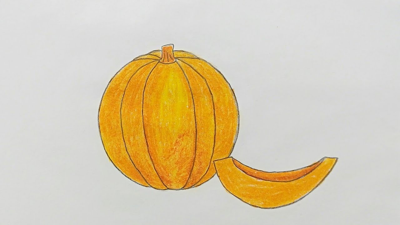 How to draw a Pumpkin. - YouTube