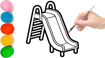 How to Draw a Playground Slide Step by Step Easy | Draw Slide | Simple Slide Drawing Easy