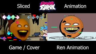 Corrupted “SLICED” But Everyone Sings It | Annoying Orange x Learn With Pibby x FNF Animation