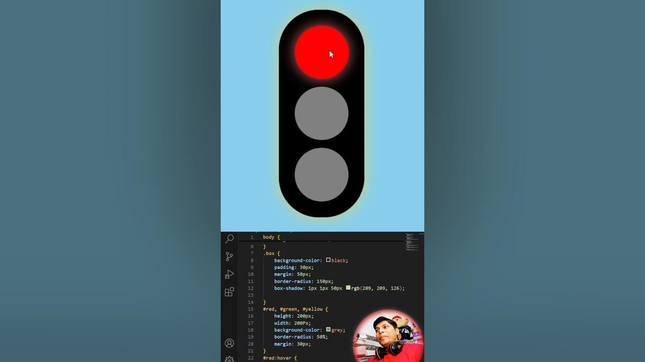 Traffic light project in html || HTML project, HTML and css project # ...