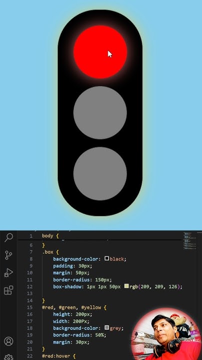 Traffic light project in html || HTML project, HTML and css project # ...