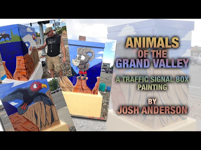 Animals of the Grand Valley A Traffic Signal Box Painting by Josh Anderson class=