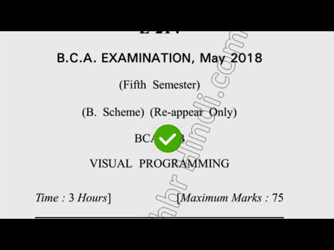 2018 Dcrust BCA 6th Sem Reappear Visual Programming Question Paper