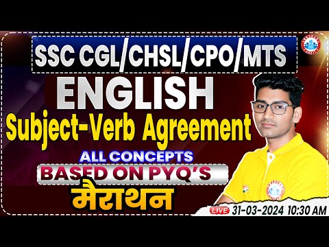SSC CGL/CHSL/CPO/MTS, SSC CGL English Marathon, Subject Verb Agreement, English Marathon Vipin Sir