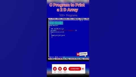 program of two dimensional array in C | #shorts #youtube #ytshorts #trending #youtubeshorts