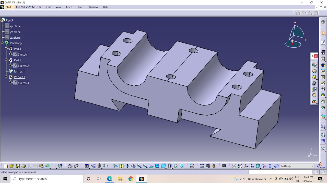 Base || Double Bearing Assembly || CATIA