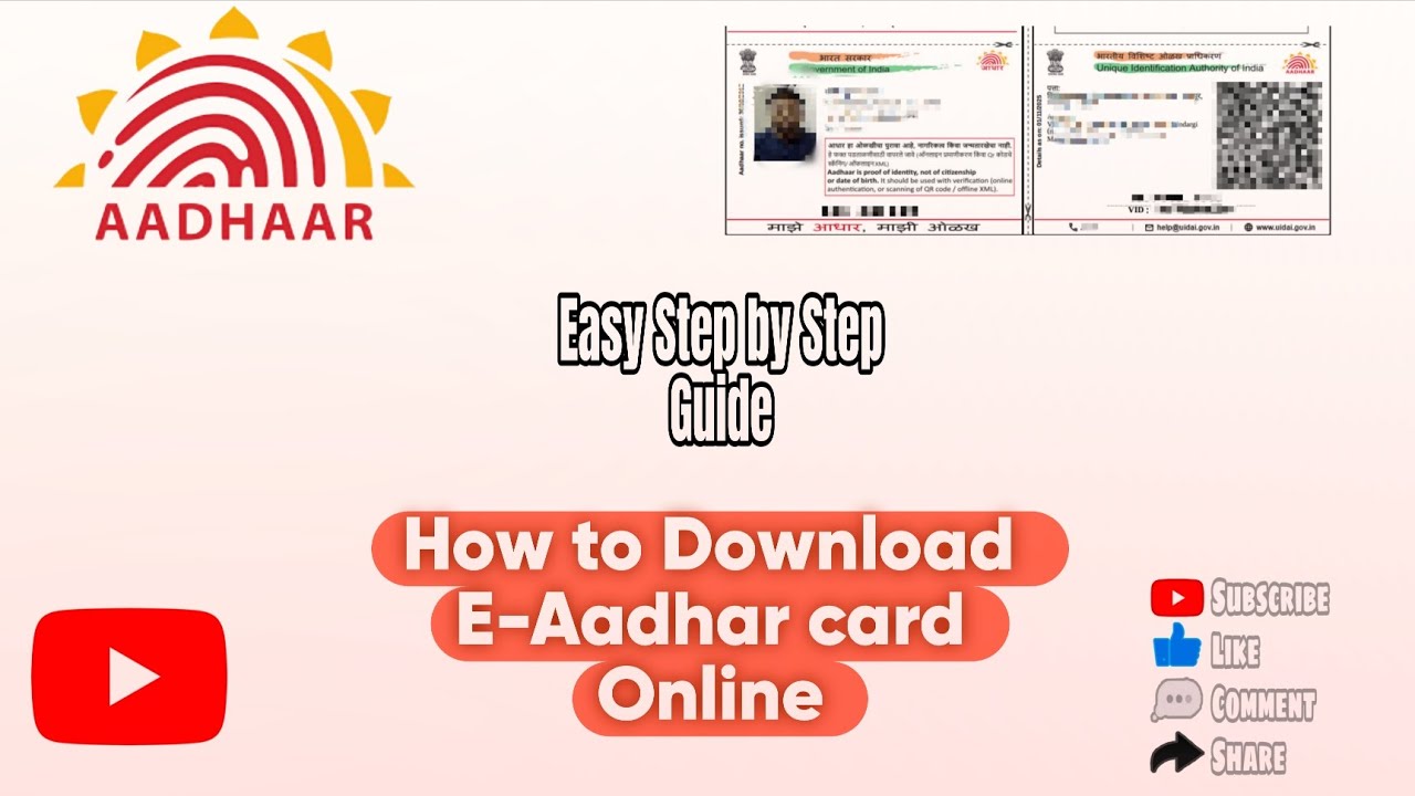 How to Download e-Aadhaar Card from UIDAI website (2 Easy Ways) 2025 ...