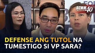 Defense ang tutol na sumalang sa witness stand si VP Sara: Tolosa | DZMM (14 October 2026)