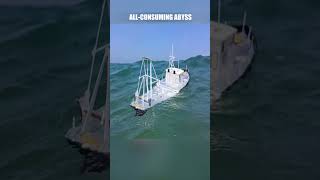 Cardboard ship sinking, research vessel model sinking due to storm #shipwreck #sailing #sinkingship