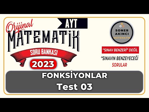 Fonksiyonlar  TEST 03 | ORİJİNAL AYT SORU BANKASI | Orijinal Matematik