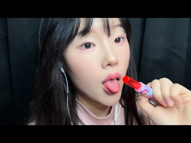 🍭 립스틱 사탕 ASMR | Lipstick Candy Eating Sounds, Crunchy Lollipop, Sweet Candy Mukbang, No Talking ASMR