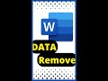 Data Remove Tricks in MS Word #shorts #computertips #tricks