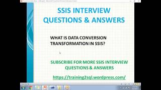 DATA CONVERSION TRANSFORMATION IN SSIS | Data Conversion in SSIS