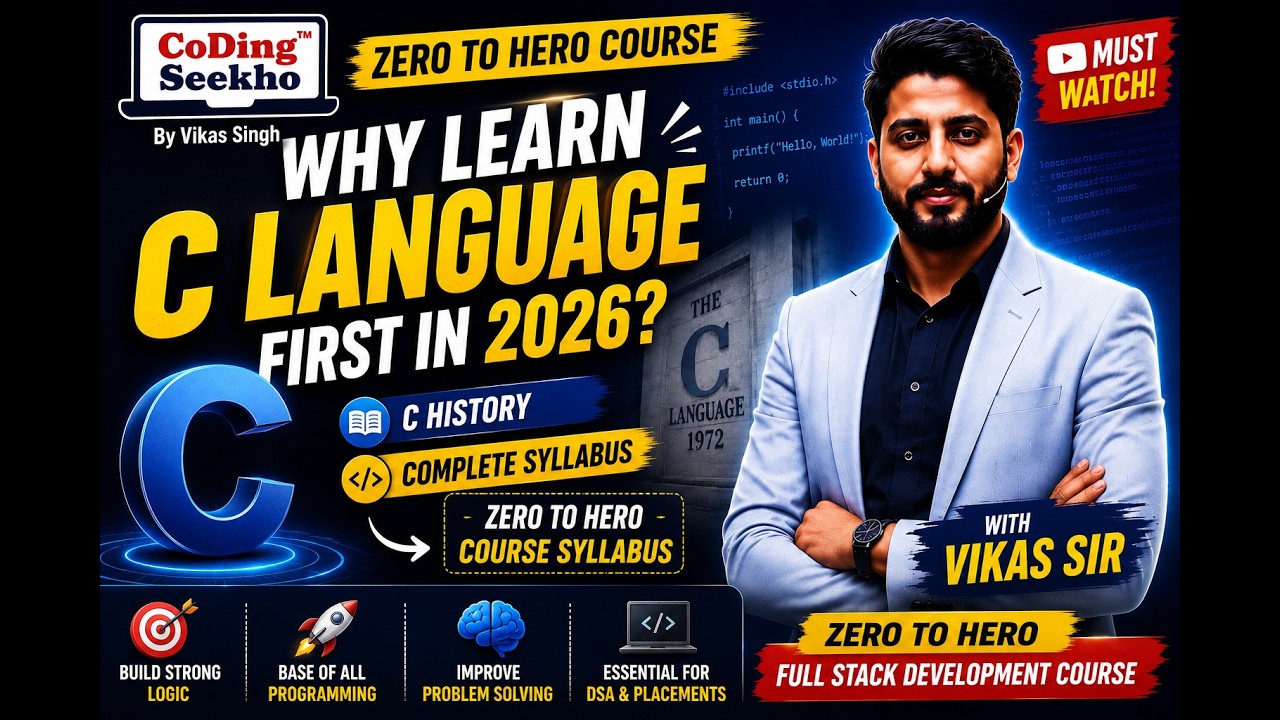 Why Learn C Language First in 2026? | C History + Zero to Hero Course ...