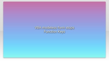 VBA modeless form stops Function Keys