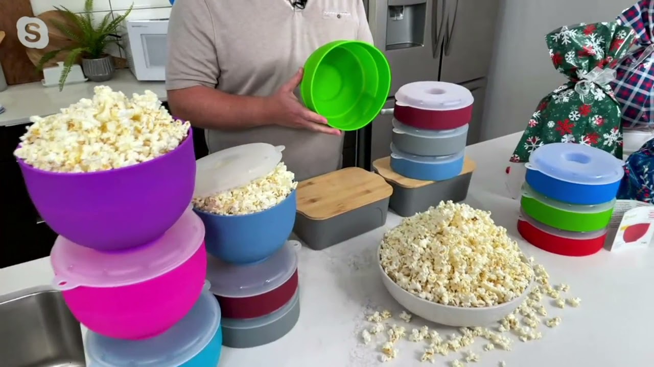 W&P Set of (2) Collapsible Silicone Popcorn Poppers 