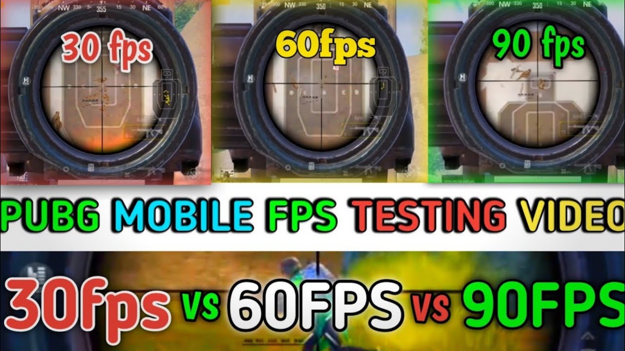 PUBG Mobile 30FPS vs 60FPS vs 90FPS Testing FPS Spray Test - YouTube
