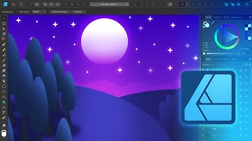 Night Landscape Easy Vector Art in Affinity Designer 2 - Illustration using mouse