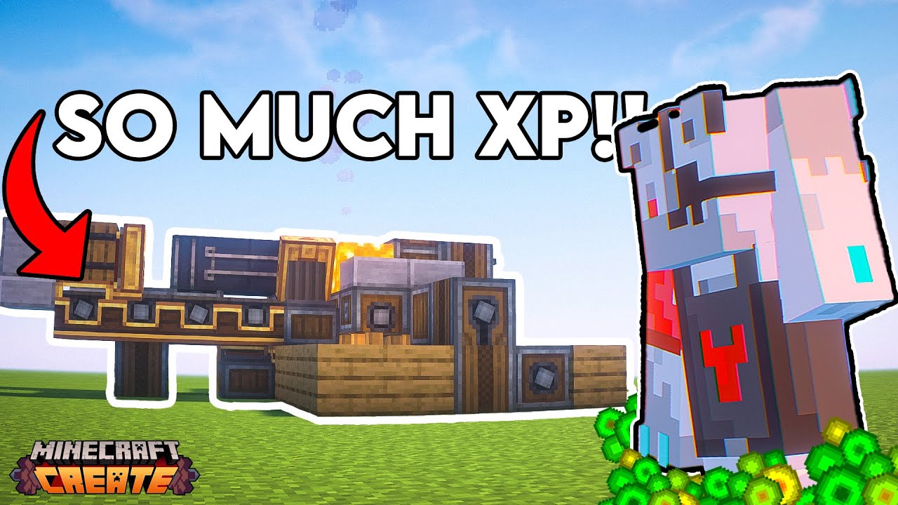 Minecraft Create Mod 500K XP PER HOUR Farm Tutorial | Level 30 in a ...