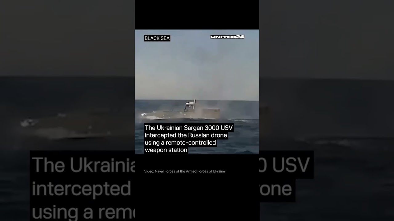 Ukrainian Drone Destroys Russian Craft in First Ever Naval Drone Duel #warinukraine