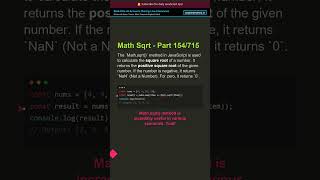 🚀 Math Sqrt Method - Part 154/715 - Quick JS Tip #shorts #javascript