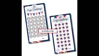 30 Day Money Savings Challenge Printable ❤️ USA Design  ❤️ A6 Printable PDF 🗽 United States 🏈
