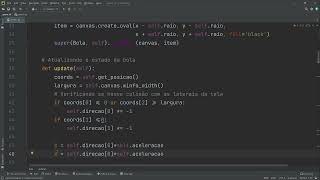 307 - Implementando a atualização e as colisões da bola do nosso game tkinter Python