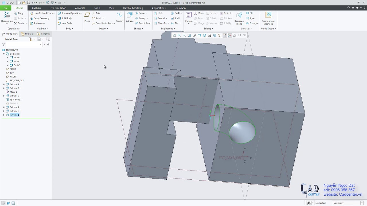 Bai 2 Multi Body Creo7 0 Các lệnh có dính đến body trong Creo 7 0 YouTube