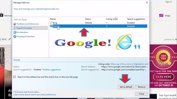 How to Set Google as Default Search Engine in Internet Explorer 11 in Windows 10