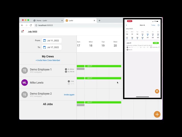 Schedule jobs and manage crews  in Lydul | Get started in 5 minutes