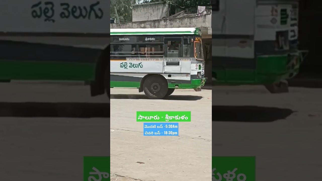 Apsrtc Saluru to Srikakulam palle velugu bus timings 