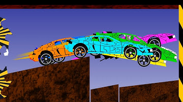 Street Racing Car Crashes #7 Shutter Crush Survival Race in Algodoo