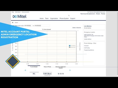 Mitel Account Portal: Administrator Emergency Registration: MiCloud Connect