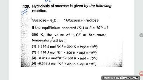 Hydrolysis of sucrose is given by the following reaction,,,,,