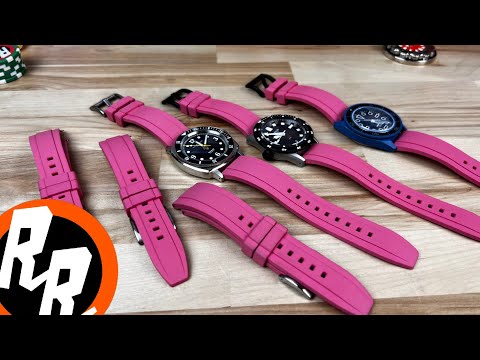 Act now StrapHabit x Brodinkee FKM Pink Straps