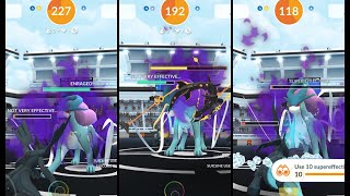 Shadow Suicune Trio Raid in Pokémon GO - Easy with 3 Trainers, Electric Zekrom and Mega Rayquaza