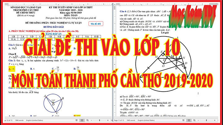 Đề thi toán vào lớp 10 cần thơ