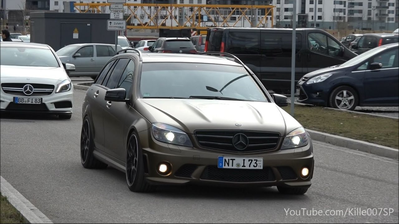 Mercedes C63 AMG T-Modell revs & lovely sounds 1080p