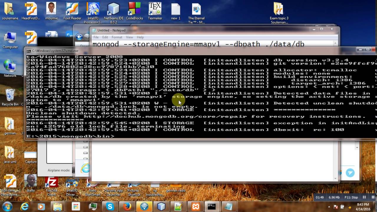 Mongodb: Mogod Lock Is Not Empty Or Unclean Shutdown Detected