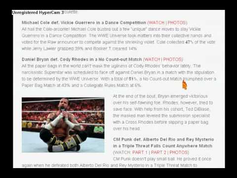 WWE Monay Night Raw - June 20, 2011 Results