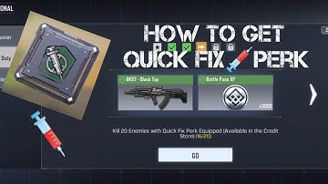 Kill 20 Enemies with Quick Fix💉 Perk Equipped | How to Get Quick Fix Perk | COD mobile