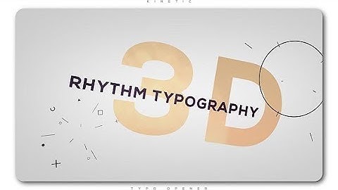 After Effects Template: 3D Rhythm Typography Intro